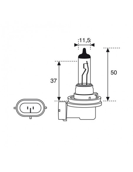 LAMPARA HALOGENA H11 MOTO 12V 55W  CASQUILLO PGJ19-2