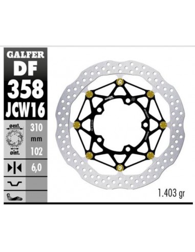 DISCO FRENO WAVE FLOATECH RACING 310X6MM DF358JCW160G03 DISCO FRENO WAVE FLOATECH RACING 310X6MM DF358JCW160G03