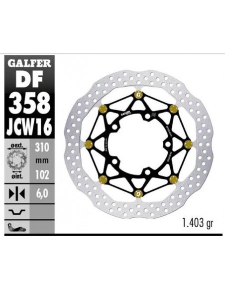 DISCO FRENO WAVE FLOATECH RACING 310X6MM DF358JCW160G03