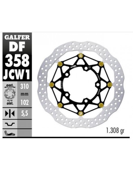 DISCO FRENO WAVE FLOATECH RACING 310X5.5MM DF358JCW1G03