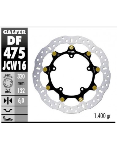 DISCO FRENO WAVE FLOATECH RACING 320X6MM DF475JCW160G03 DISCO FRENO WAVE FLOATECH RACING 320X6MM DF475JCW160G03