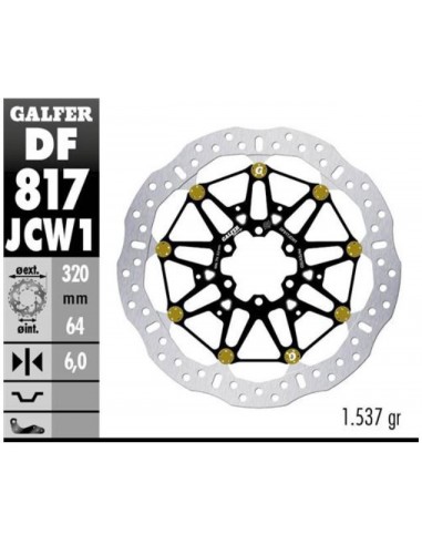 DISCO FRENO WAVE FLOATECH RACING 320X6MM DF817JCW1G03
