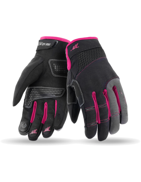 GUANTE SD-C50 LADY URBAN NEGRO-ROSA