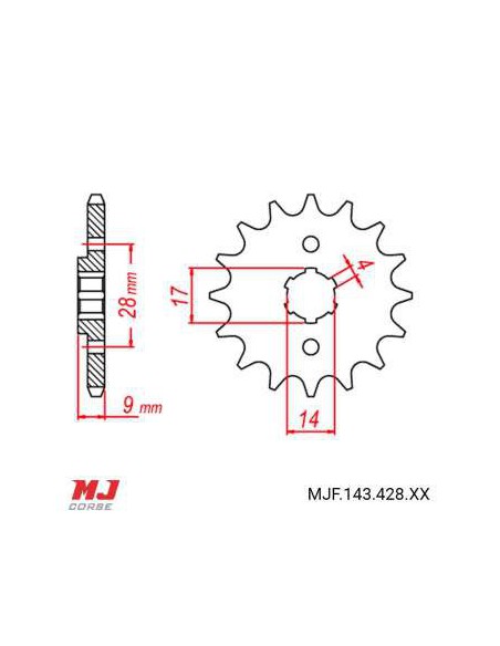 PIÑON DELANTERO 14D. PASO 428