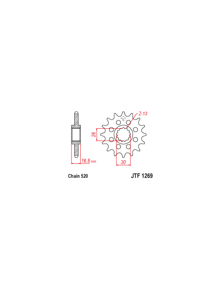 PIÑON JT 1269 DE 14 DIENTES PASO 520