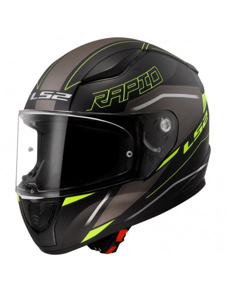 CASCO LS2 FF353 RAPID II ROKKU MATT BLACK H-V YELLOW