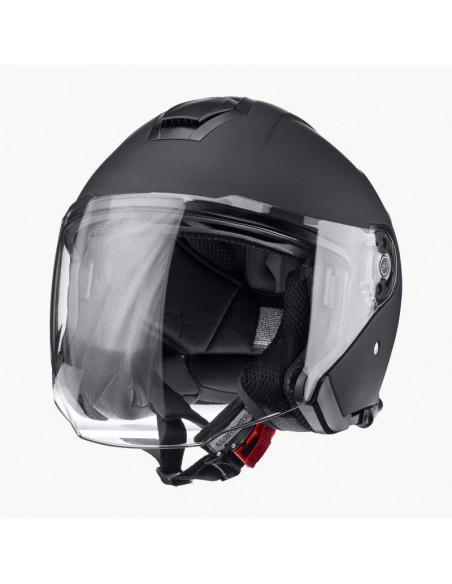 CASCO JET NEGRO MATE CON GAFA SOLAR HOMOLOGACION 22.06