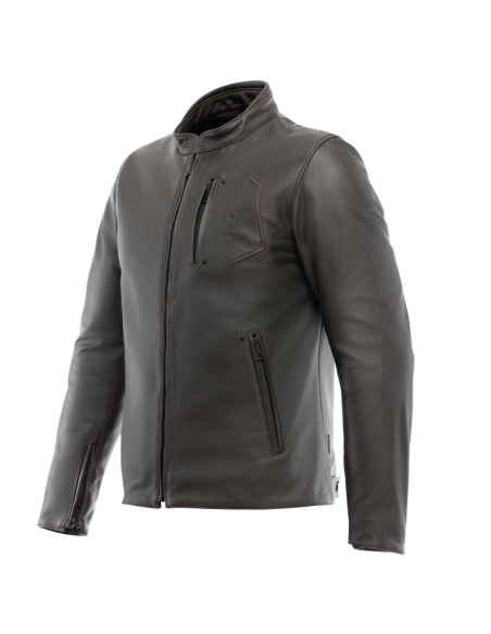 CAZADORA DAINESE FULCRO QDF LEATHER MARRON OSCURO