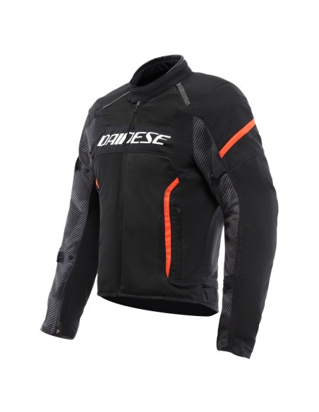 CAZADORA DAINESE AIR FRAME 3 TEX BLACK/BLACK/RED-FLUO