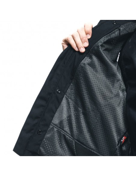 CAZADORA DAINESE AIR FRAME 3 TEX BLACK/BLACK/RED-FLUO