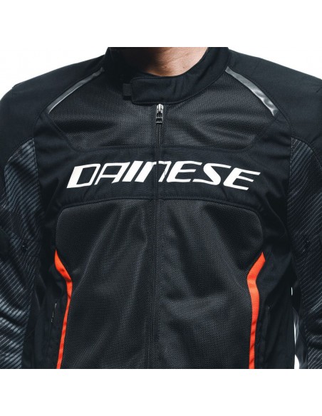 CAZADORA DAINESE AIR FRAME 3 TEX BLACK/BLACK/RED-FLUO