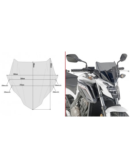 CUPULA GIVI C/KITA HONDA.CBF.650.17 A1159