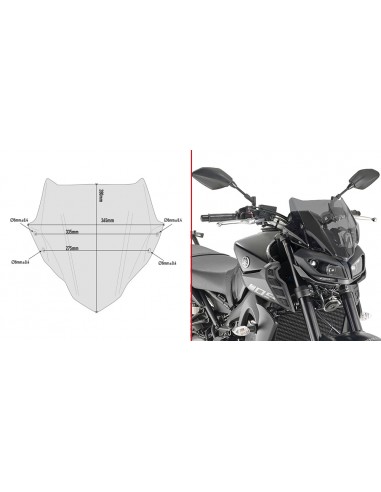 CUPULA GIVI C/KITA YAMAHA.MT.09.17 A2132