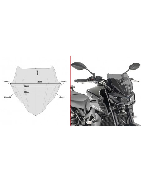 CUPULA GIVI C/KITA YAMAHA.MT.09.17 A2132