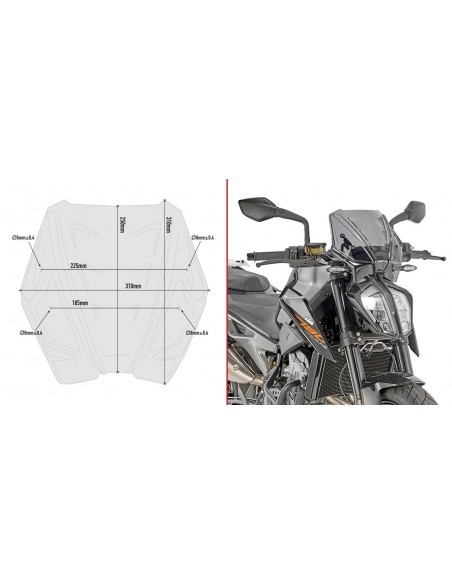 CUPULA GIVI C/KITA KTM.DUKE.790/890 A7708