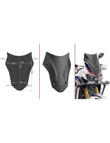 CUPULA GIVI P/KITAO HONDA.CRFL.AFRI D1144BO