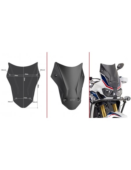 CUPULA GIVI P/KITAO HONDA.CRFL.AFRI D1144BO