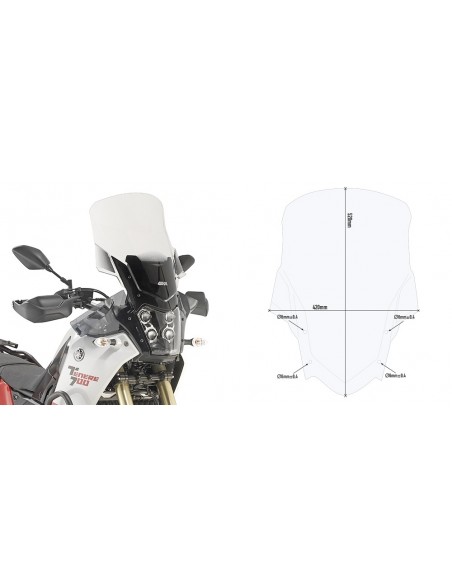 CUPULA GIVI P/KITAO YAMAHA.TENERE.7 D2145ST