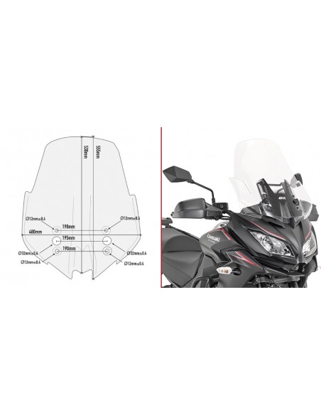 CUPULA GIVI P/KITAO KAWASAKI.VERSYS D4120ST