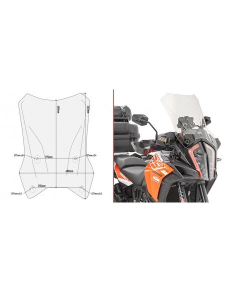 CUPULA GIVI P/KITAO KTM.SUPER.ADVEN D7706ST