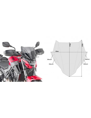 PARABRISAS GIVI P/KITA HONDA/KAWASAKI.CBF.500