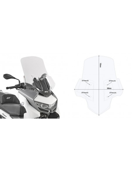 PARABRISAS GIVI P/KITA BMW.CGT.400.19