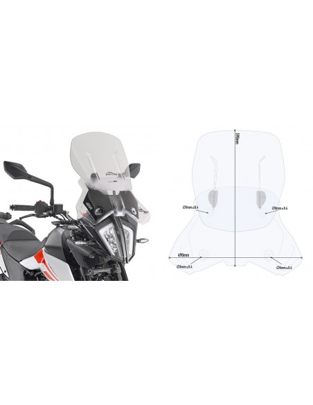 PARABRISAS GIVI AIRFLOW P/KITAOKTM.390.ADV.20