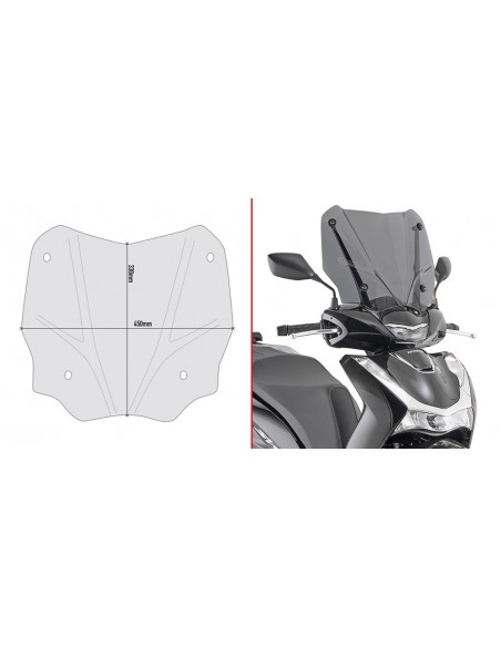 PARABRISAS GIVI P/KITAO HONDA.SH.125-150.2020