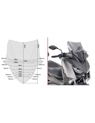 PARABRISAS GIVI P/KITAO YAMAHA.XMAX.300/400/1