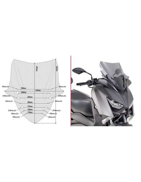 PARABRISAS GIVI P/KITAO YAMAHA.XMAX.300/400/1