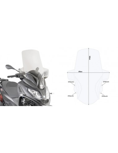 PARABRISAS GIVI P/KITAO PIAGGIO.MP3.300.HPE.1