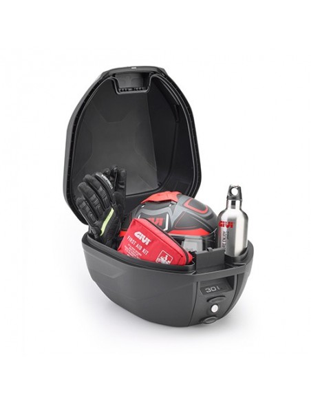 MALETA GIVI MONOLOCK DE30 LTS  NEGRA CON CATADIOPTRICOS AHUMADOS