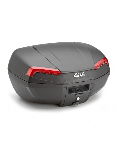 MALETA GIVI E46 RIVIERA MONOLOCK 46 LTS NEGRA CON CATADIOPTRICOS ROJO
