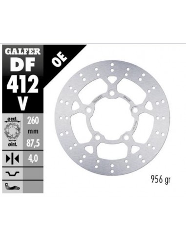 DISCO DE FRENO GALFER DF412V