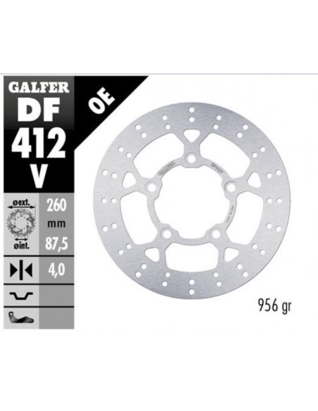 DISCO DE FRENO GALFER DF412V