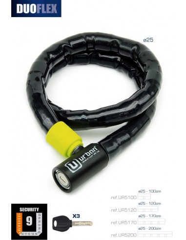 ANTIRROBO ARTICULADO URBAN DUOFLEX 120CM