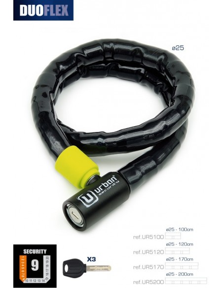 ANTIRROBO ARTICULADO URBAN DUOFLEX 120CM