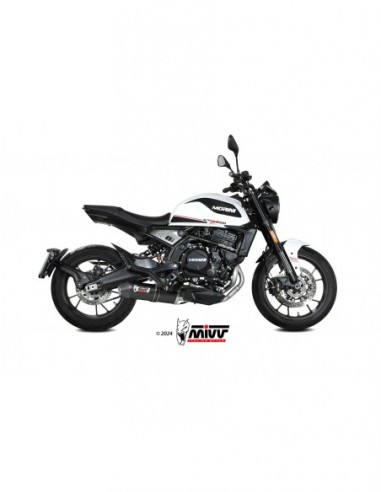 ESCAPE MIVV OVAL BLACK WITH CARBON CAP MOTO MORINI SEIEMMEZZO STR 650  2022-2024