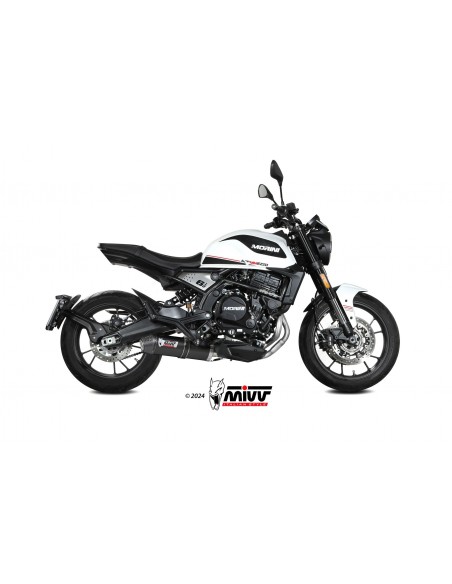 ESCAPE MIVV OVAL BLACK WITH CARBON CAP MOTO MORINI SEIEMMEZZO STR 650  2022-2024