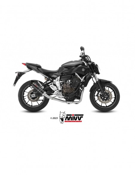 ESCAPE MIVV FULL SYSTEM 2x1 GP BLACK with carbon cap YAMAHA MT-07 / FZ-07 2014-2024