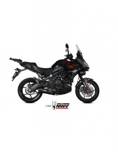 ESCAPE MIVV FULL SYSTEM 2x1 OVAL BLACK with carbon cap KAWASAKI Versys 650 2021-2023
