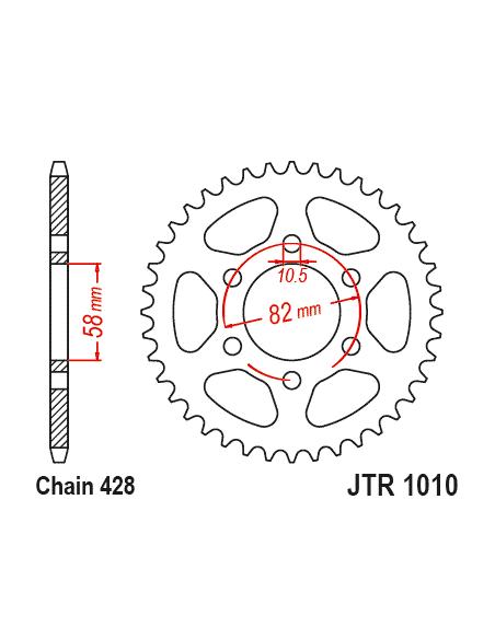 CORONA JT 1010 DE 43 DIENTES PASO 428