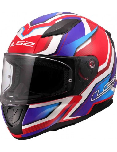 CASCO LS2 RAPID II FLITZ BLANCO AZUL ROJO
