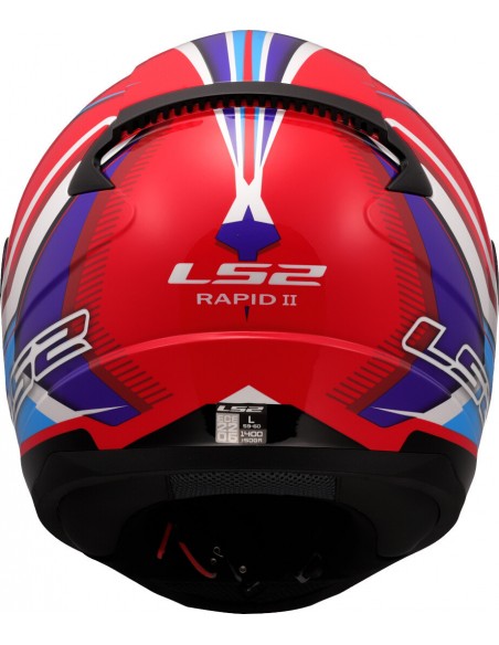 CASCO LS2 RAPID II FLITZ BLANCO AZUL ROJO