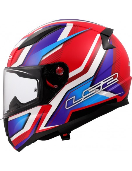CASCO LS2 RAPID II FLITZ BLANCO AZUL ROJO