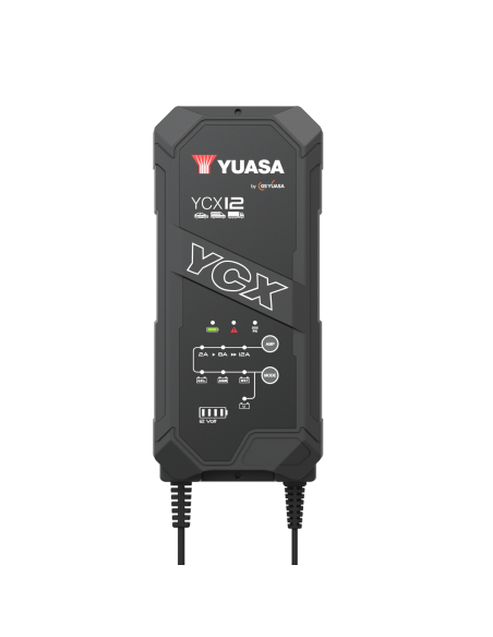 CARGADOR  INTELIGENTE YUASA 12V CARGA HASTA 240AH, MANTENIMIENTO HASTA 360AH