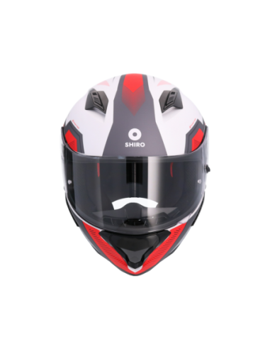 CASCO SHIRO HUNTER SH-890 MANDO BLANCO MATE_ROJO CASCO SHIRO HUNTER SH-890 MANDO BLANCO MATE_ROJO