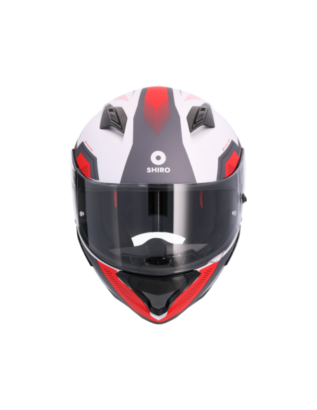 CASCO SHIRO HUNTER SH-890 MANDO BLANCO MATE_ROJO