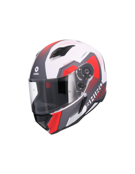 CASCO SHIRO HUNTER SH-890 MANDO BLANCO MATE_ROJO
