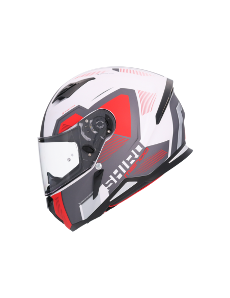 CASCO SHIRO HUNTER SH-890 MANDO BLANCO MATE_ROJO